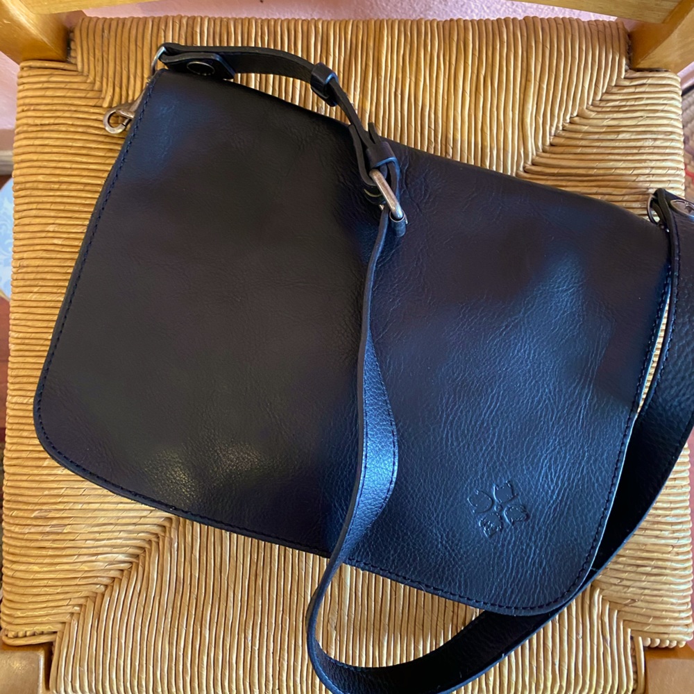 Patricia Nash Black Leather Shoulder Bag Purse